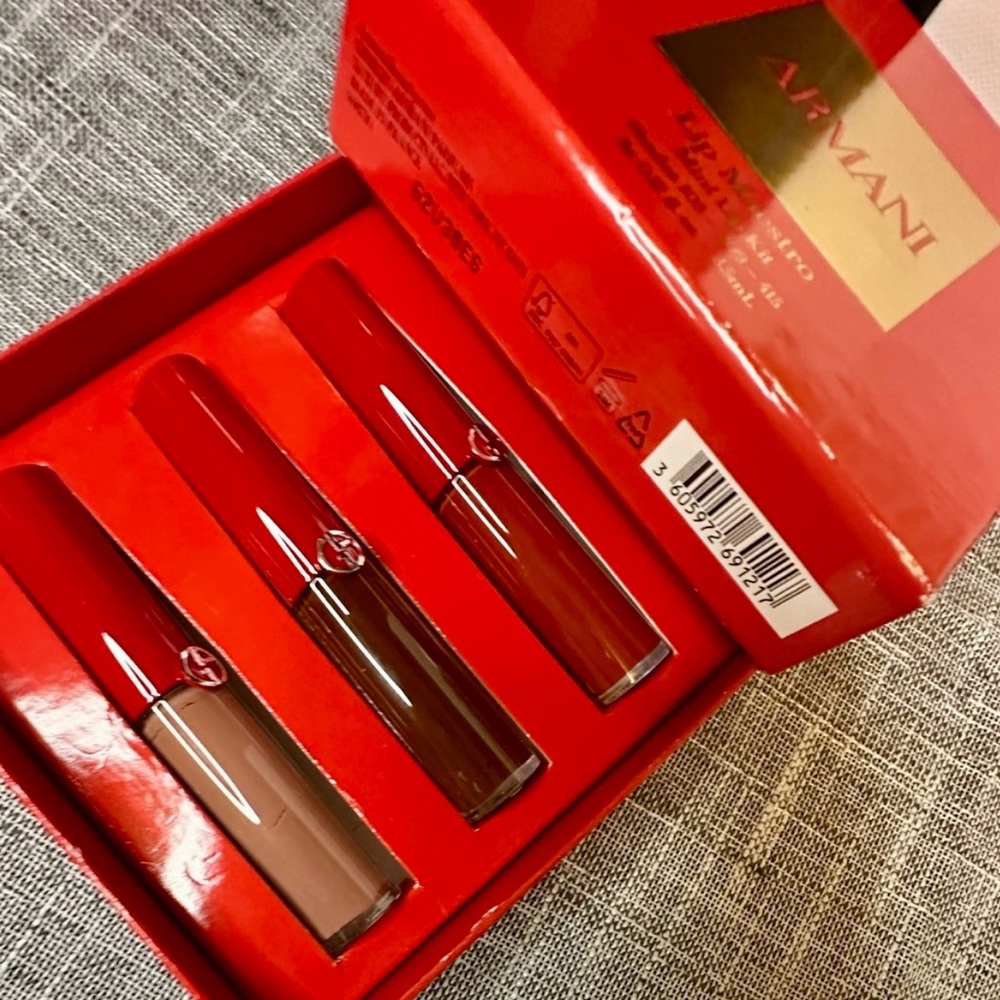 ARMANI Beauty Lip 💋 Maestro Velvet Matte Lip Color - Red and Nude Tones NIP 💋